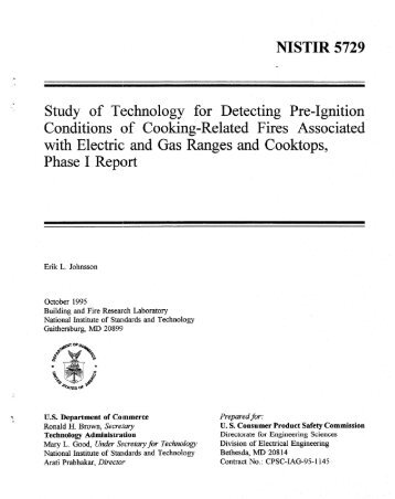 Study of Technology for Detecting Pre-Ignition Conditions of ... - NIST