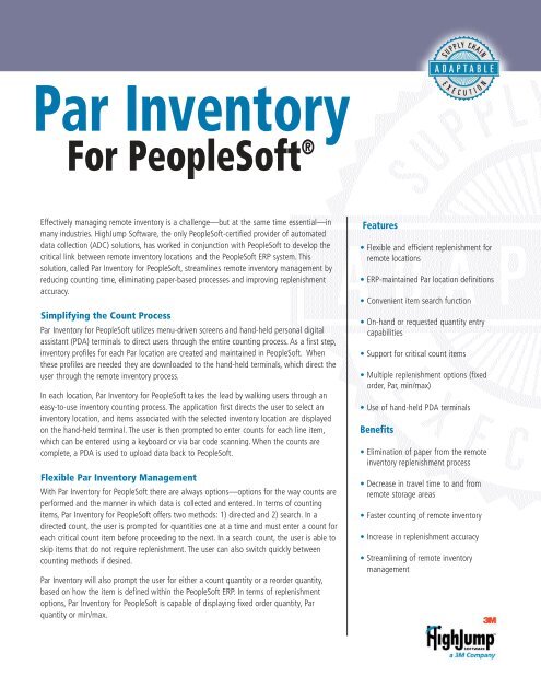 Par Inventory for PeopleSoft