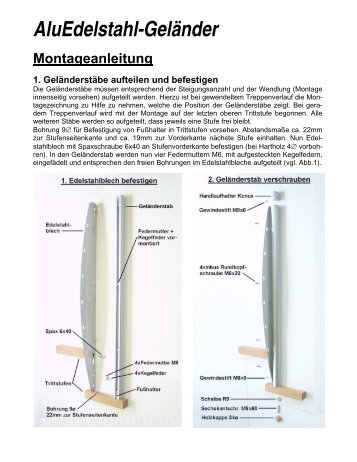 6. Brüstungsgeländer auf Fertigboden befestigen