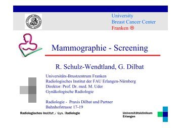 Mammographie - Screening Mittelfranken - Land - Frauenklinik