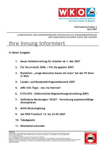 Ihre Innung informiert - karosserie-ooe.at