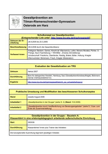 Gewaltprävention - Tilman-Riemenschneider-Gymnasium Osterode ...