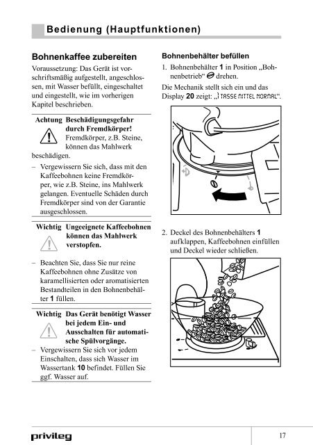 Gebrauchsanleitung Kaffeevollautomat - Schwab