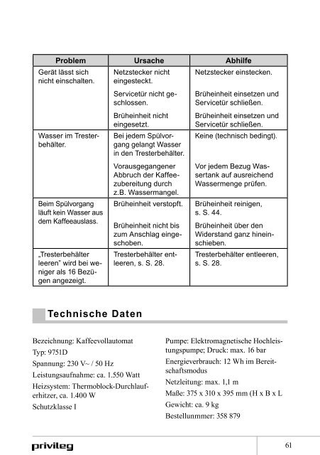 Gebrauchsanleitung Kaffeevollautomat - Schwab