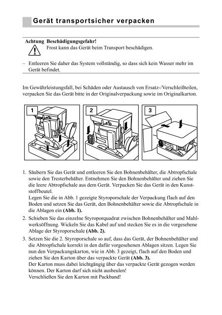 Gebrauchsanleitung Kaffeevollautomat - Schwab