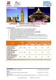 LONDON - PARIS Twin Cities 6 Days 5 Nights - msltravel.com