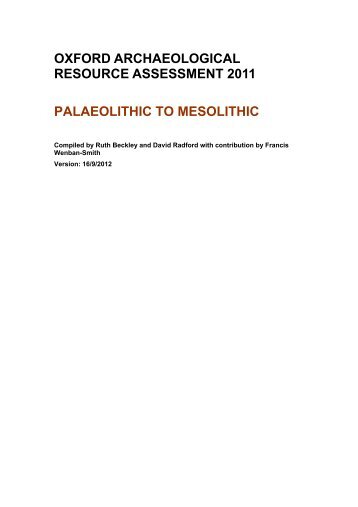 Palaeolithic to Mesolithic Oxford (500000 - 4000 BC) - Oxford City ...