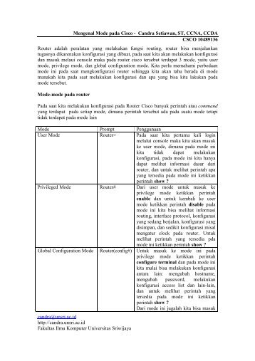 Mengenal mode pada cisco router - ePrints Sriwijaya University ...