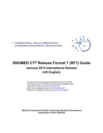 SNOMED CT® Release Format 1 (RF1) Guide - ihtsdo