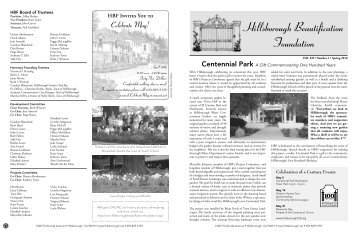 HBF Newsletter Spring 2010 - Hillsborough Beautification Foundation