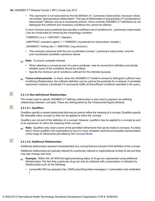 SNOMED CT® Release Format 1 (RF1) Guide - ihtsdo