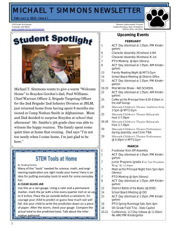 michael t simmons newsletter - Michael T. Simmons Elementary ...