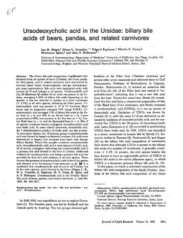 Ursodeoxycholic acid in the Ursidae - National Fish and Wildlife ...