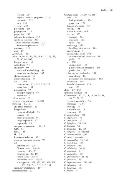 The genus Cinnamomum