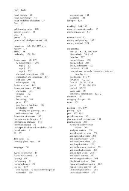 The genus Cinnamomum