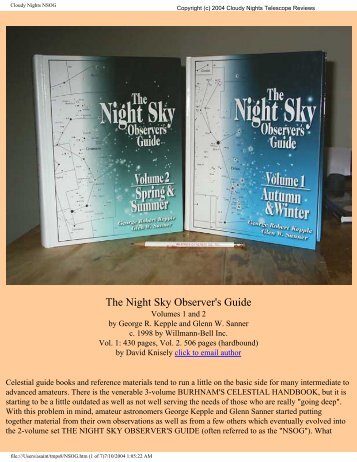 The Night Sky Observer's Guide - Cloudy Nights