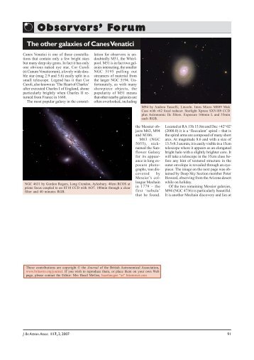 Observers' Forum - British Astronomical Association