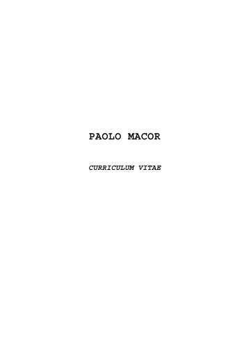 CV Macor Paolo - T & B Associati