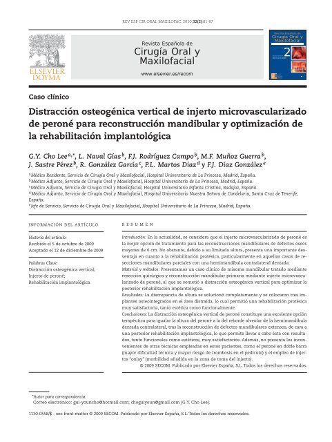 Cirugía Oral y Maxilofacial - SciELO España