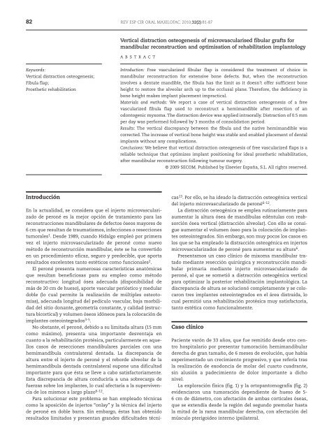 Cirugía Oral y Maxilofacial - SciELO España
