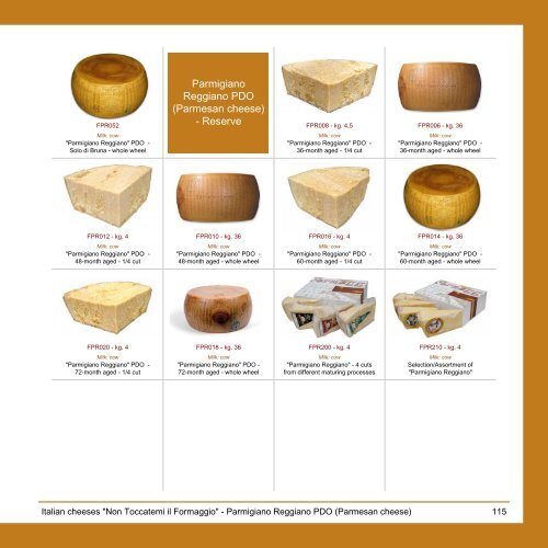 Italian cheeses "Non Toccatemi il Formaggio" - Parmigiano ...