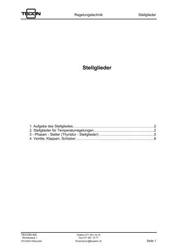 Stellglieder - Tecon AG