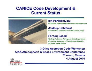CANICE Code Development & Current Status Current Status
