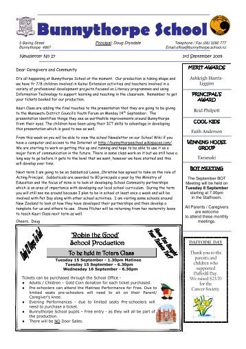 Newsletter No 27 - Bunnythorpe School - Wikispaces
