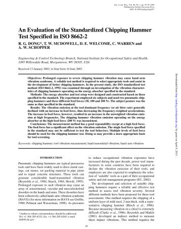 An Evaluation of the Standardized Chipping Hammer Test Specified ...