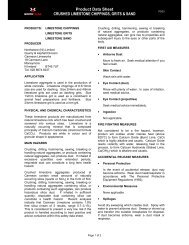 Product Data Sheet CRUSHED LIMESTONE CHIPPINGS, GRITS ...