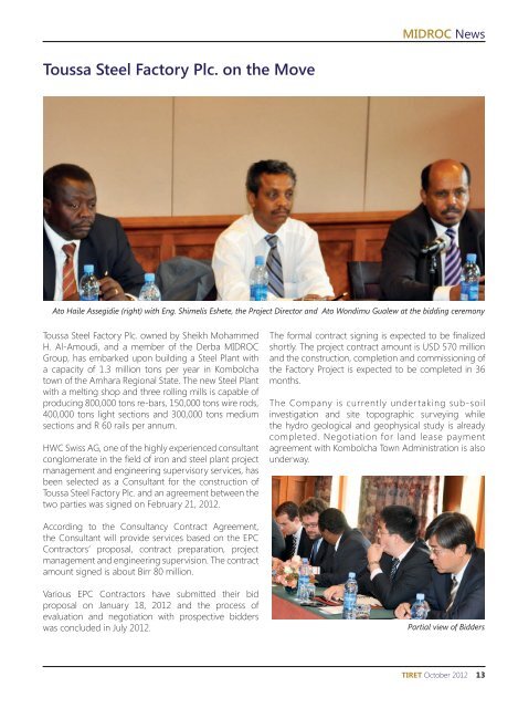 TIRET October 2012 Issue - MIDROC Ethiopia