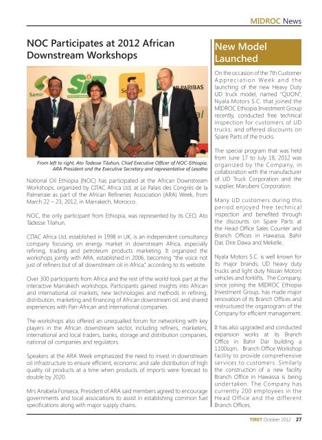 TIRET October 2012 Issue - MIDROC Ethiopia