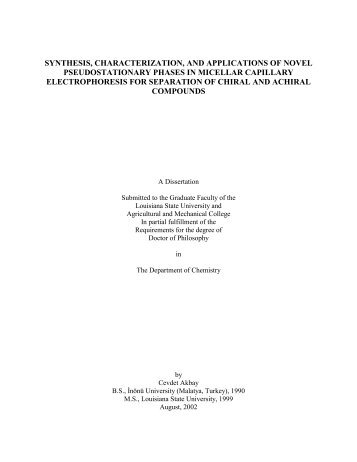 synthesis, characterization, and applications - Electronic Thesis and ...