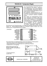 TECON 231 Temperatur-Regler - Tecon AG