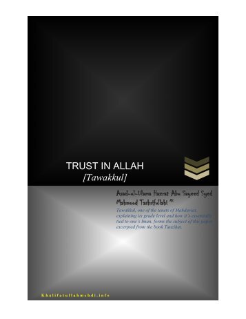 TRUST IN ALLAH [Tawakkul] - Khalifatullah Mehdi