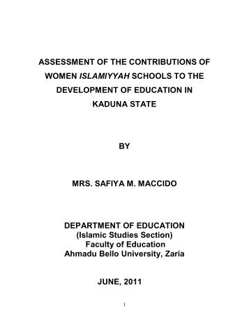 ASSESSMENT OF THE CONTRIBUTION.pdf - Ahmadu Bello ...