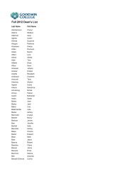 Fall 2012 Dean's List