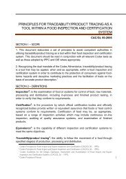 Principles for Traceability / Product Tracing as a Tool Within a Food