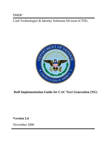 DoD Implementation Guide for CAC Next Generation