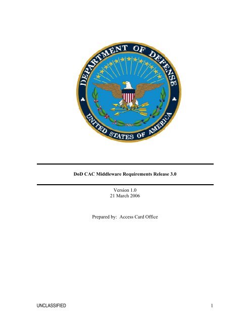 DoD CAC Middleware Requirements - IDManagement.gov