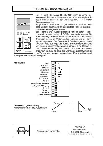 TECON 132 Universal-Regler - Tecon AG