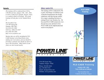 PLS-CADD Training - Power Line Systems