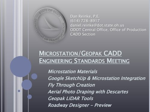 microstation/geopak cadd engineering standards meeting
