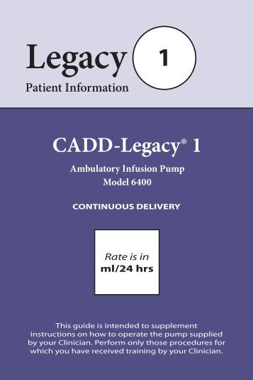 CADD Legacy (6400) Patient Information