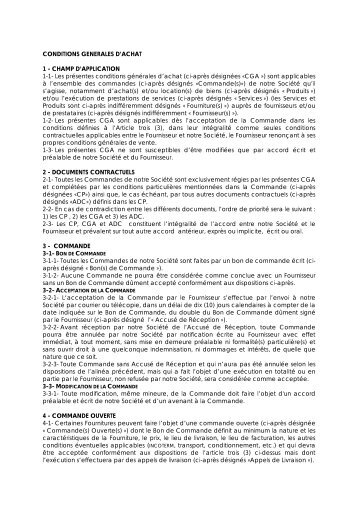 CONDITIONS GENERALES D'ACHAT - Faurecia