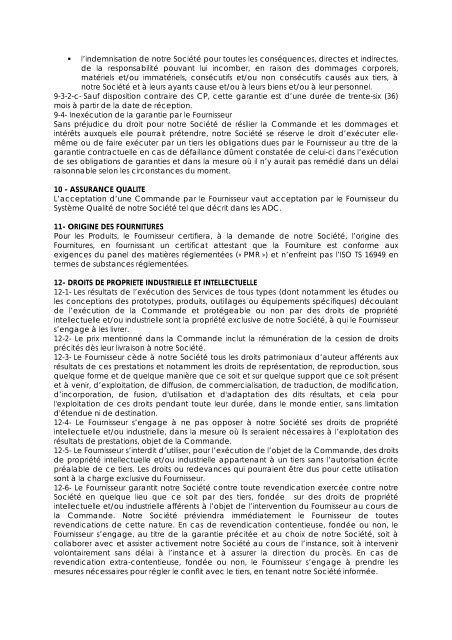 CONDITIONS GENERALES D'ACHAT - Faurecia