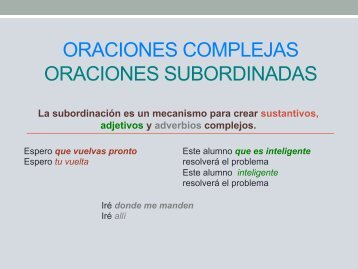 oraciones complejas oraciones subordinadas - Guardar como