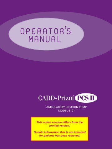 CADD Prizm PCS II Infusion Pump - First Biomedical , Inc.