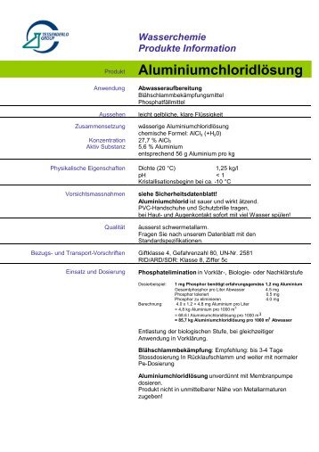 Aluminiumchloridlösung - Tessenderlo Schweiz AG
