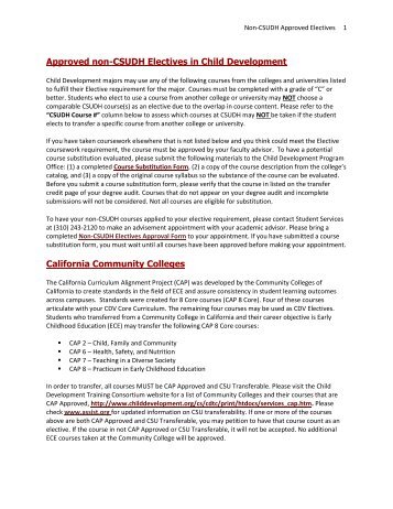 Approved non-CSUDH Electives - California State University ...